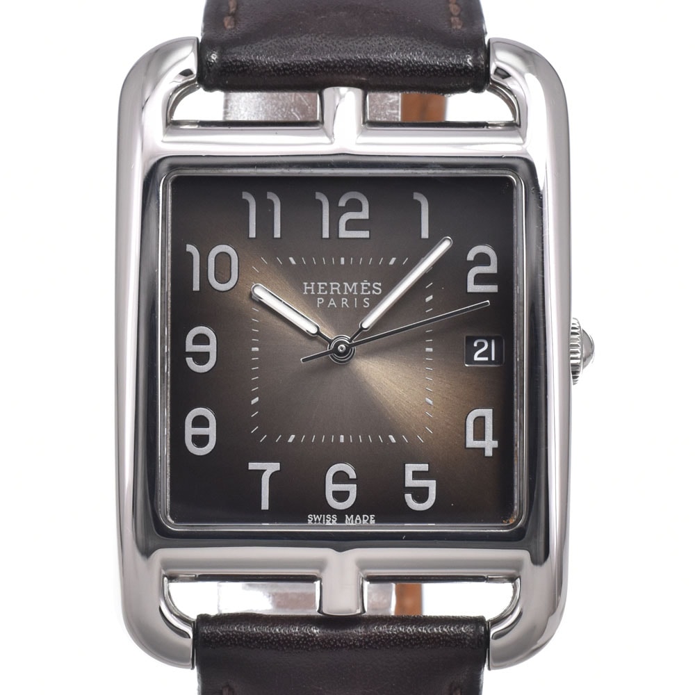 エルメス HERMES CC1.810 ケープコッド ブラウン クォーツ メンズ 美品 腕時計 N#151051