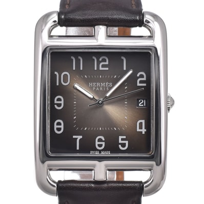 エルメス HERMES CC1.810 ケープコッド ブラウン クォーツ メンズ 美品 腕時計 N#151051