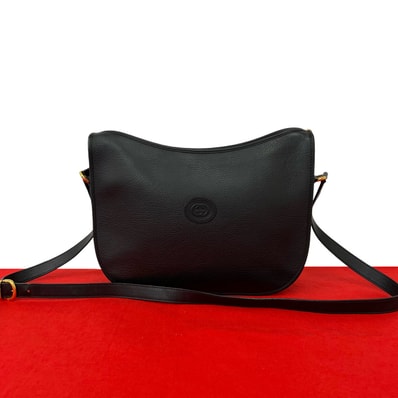 GUCCI グッチ GG ロゴ レザー ショルダーバッグ ブラック
80312