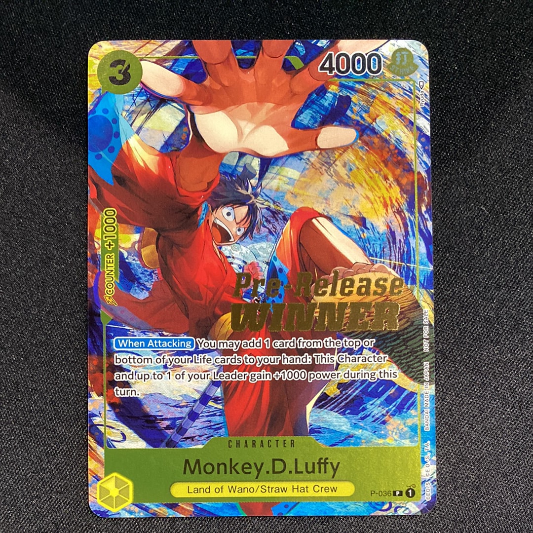 モンキー・D・ルフィ:Silver Foil + Gold Stamp P [P-036]【英語版】(プロモーションカード「OP‐04 プレリリース トーナメント」)