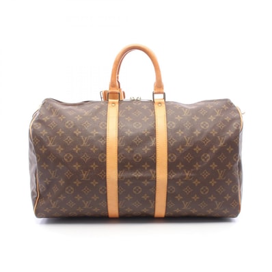 ルイ・ヴィトン LOUIS VUITTON キーポル50 ボストンバッグ バッグ PVCコーティングキャンバス レザー モノグラム メンズ レディース ブラウン系 M41426 【中古】