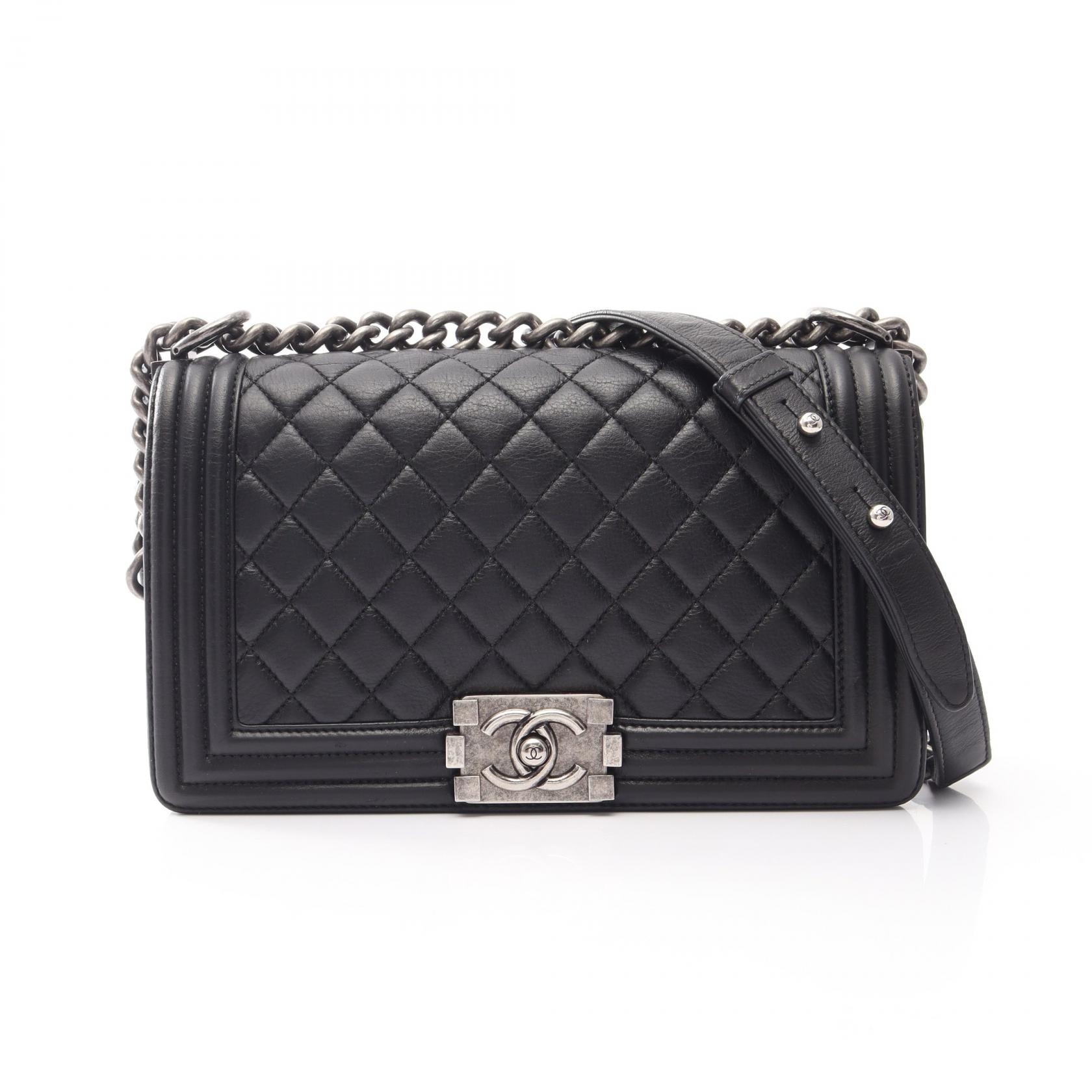 シャネル CHANEL ボーイシャネル ショルダーバッグ バッグ ラムスキン(羊革) レディース ブラック系 A67086 【中古】