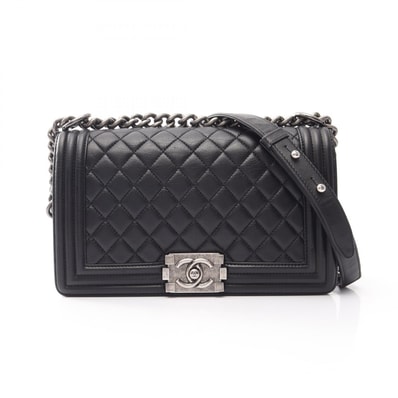 シャネル CHANEL ボーイシャネル ショルダーバッグ バッグ ラムスキン(羊革) レディース ブラック系 A67086 【中古】