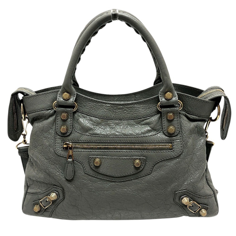 バレンシアガ BALENCIAGA ザ・タウン THE TOWN 519872 カバン 2WAY ハンドバッグ レザー グレー