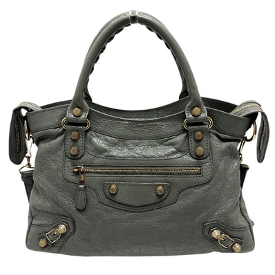バレンシアガ BALENCIAGA ザ・タウン THE TOWN 519872 カバン 2WAY ハンドバッグ レザー グレー