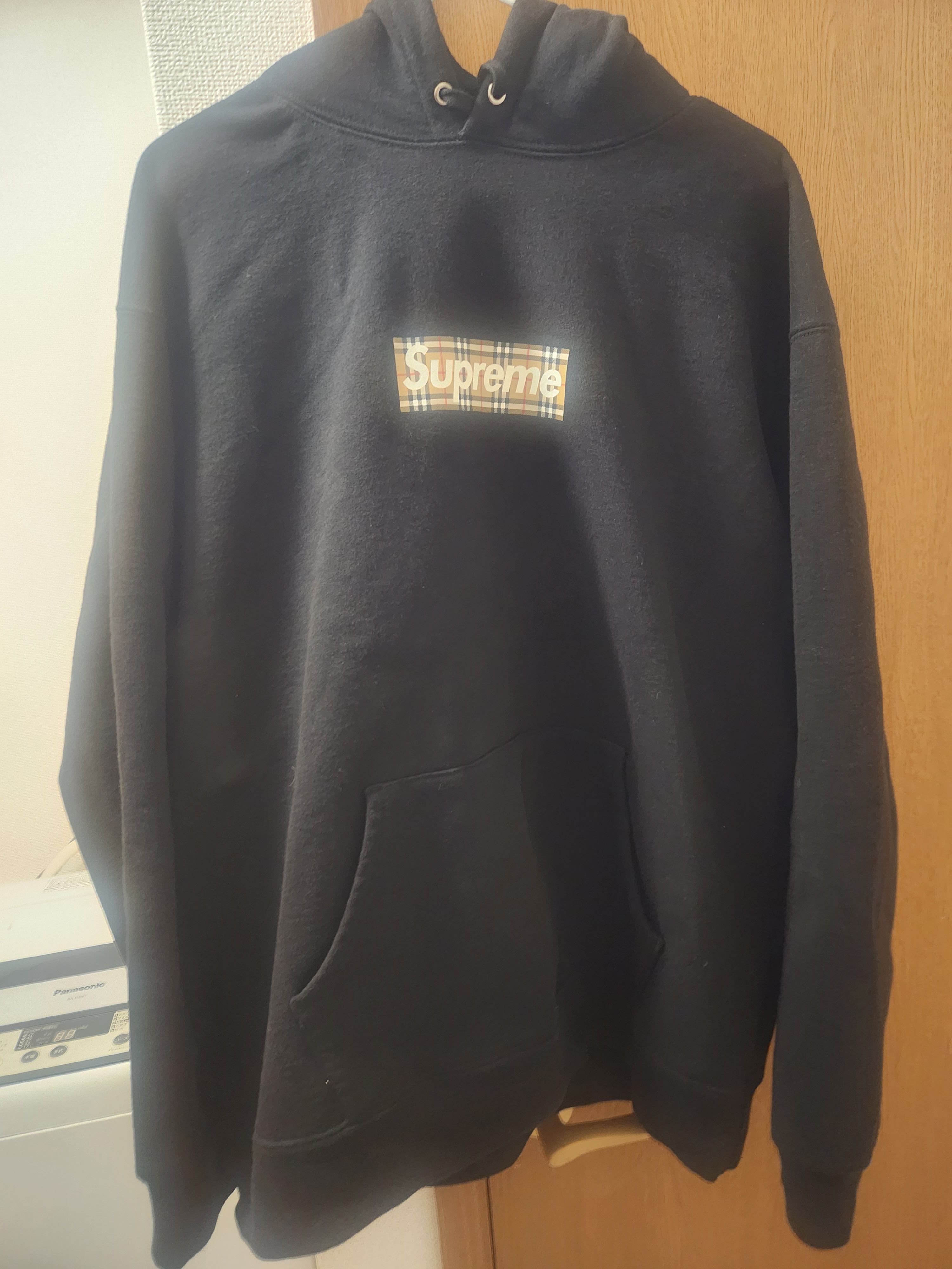 Supreme / Burberry Box Logo Hooded Sweatshirt "Black"