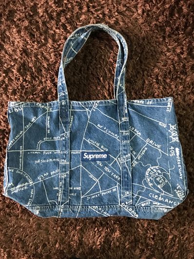 Supreme Gonz Map Denim Tote Supreme Gonz Map Denim Tote