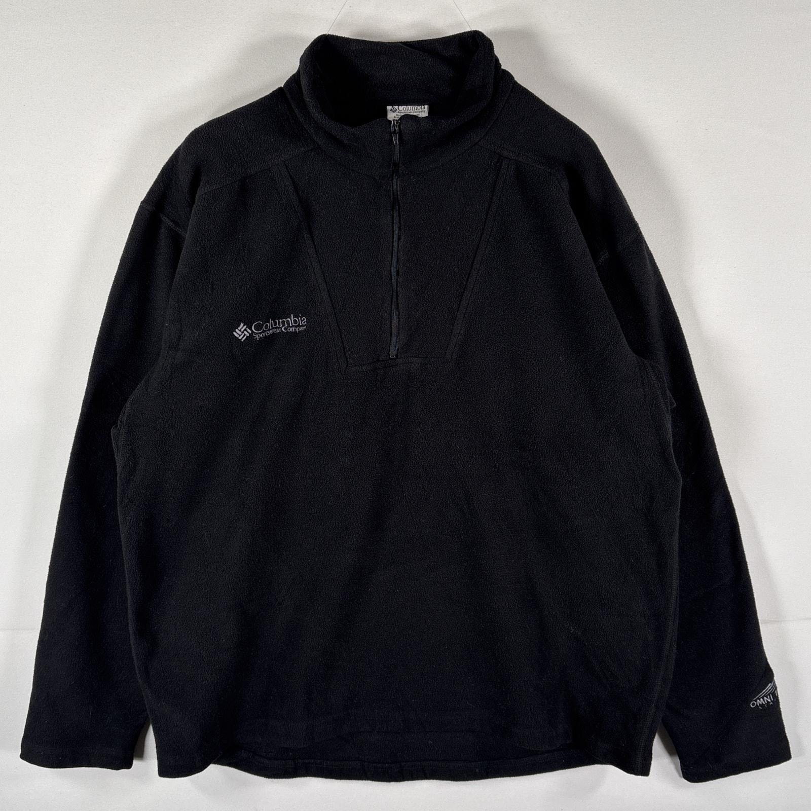 古着 90's/90年代 コロンビア Columbia USA製 フリーストレーナー ハーフジップ ワンポイントロゴ 大きいサイズ XL ブラック メンズ