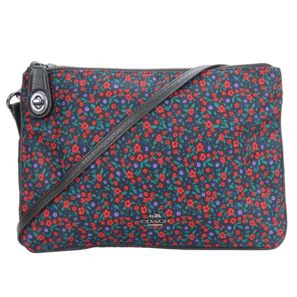 COACH Floral Print Nylon Cross Body Shoulder Bag