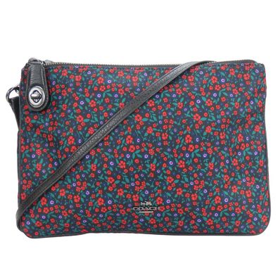 COACH Floral Print Nylon Cross Body Shoulder Bag