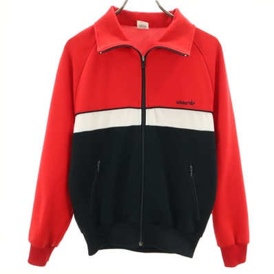 adidas アディダス 70s ヴィンテージ 西ドイツタグ トラックジャケット M レッド デサント ジャージ