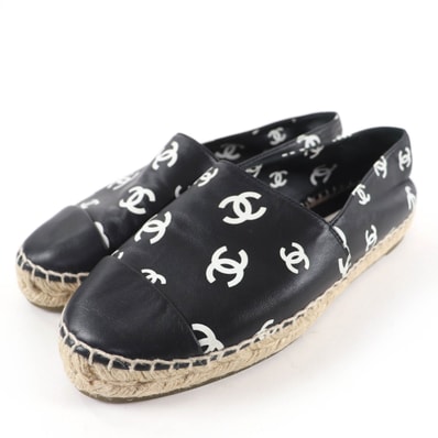 美品 シャネル レザーシューズ ブラック レディース 37 G38628