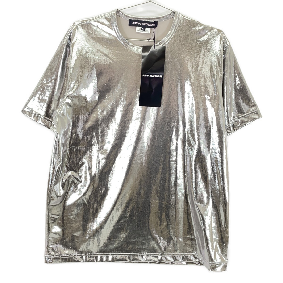 コムデギャルソンジュンヤワタナベ JO-T015 24年製 シルバー メタリック Tシャツ M