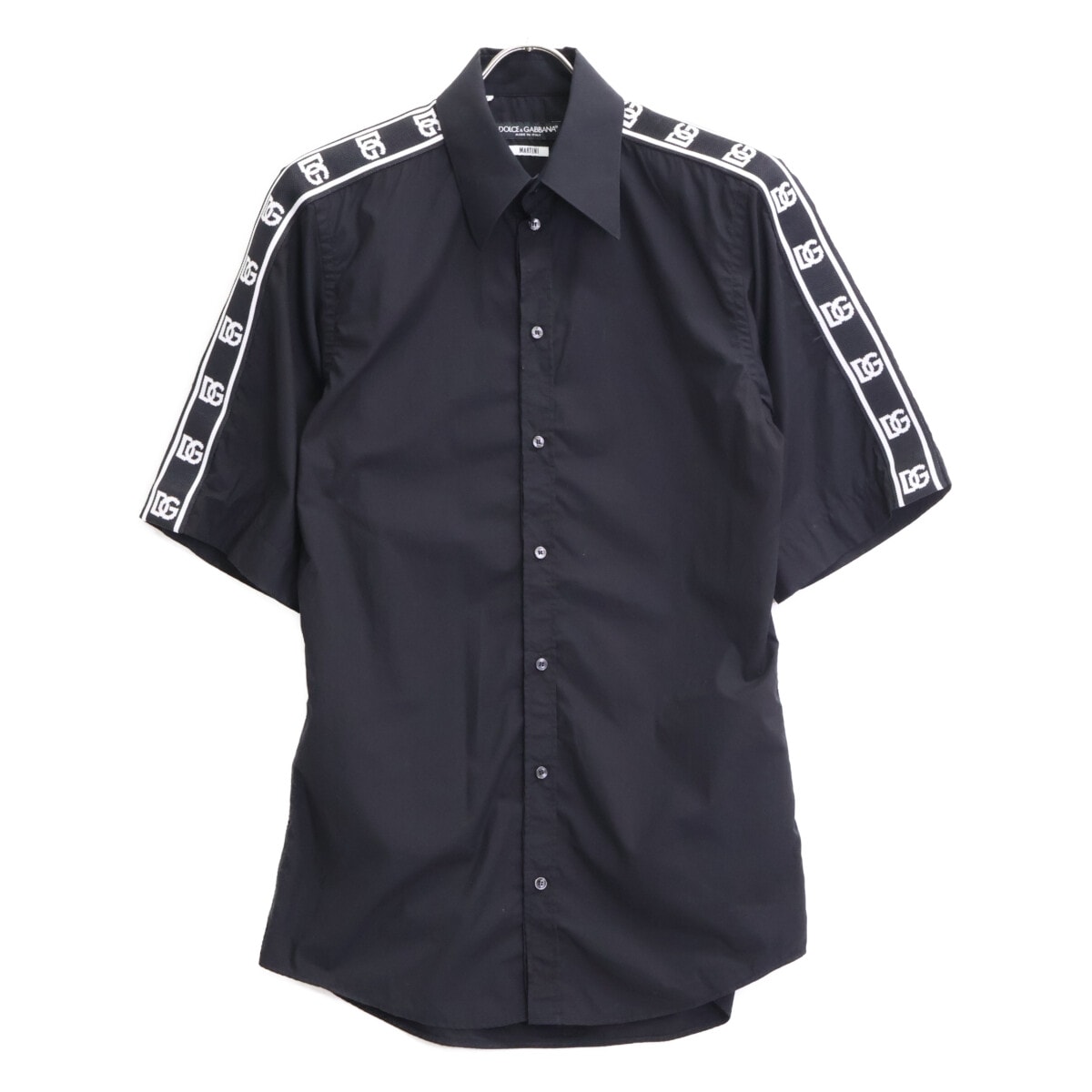 ドルチェアンドガッバーナ ﾌﾞﾗｯｸ G5JZ2T ﾛｺﾞﾗｲﾝ 半袖ｼｬﾂ 38