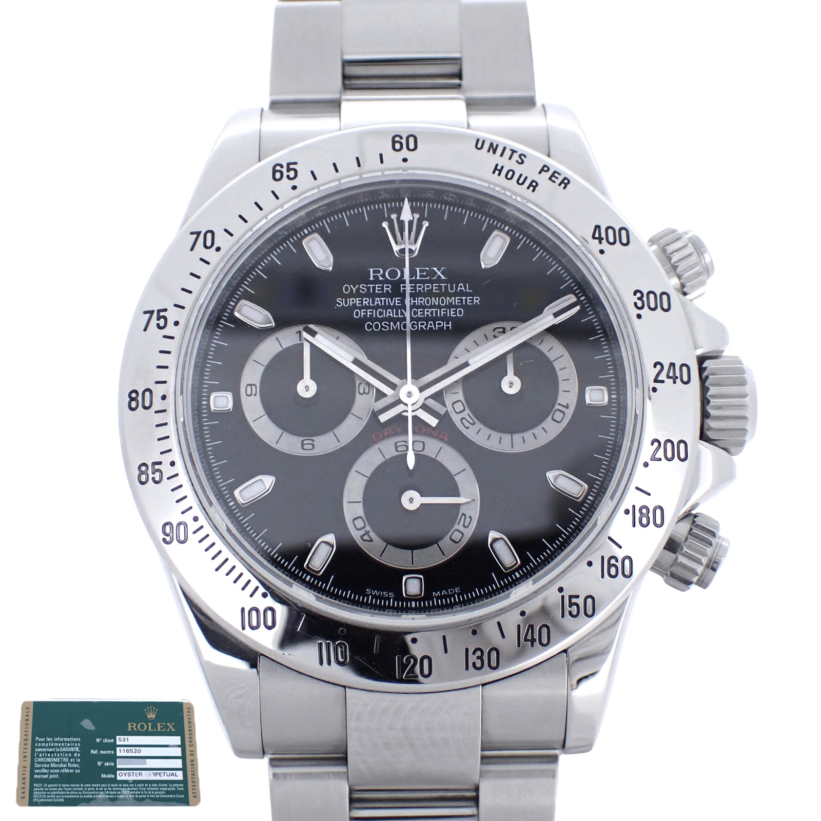 ROLEX ロレックス コスモグラフ デイトナ Z 116520 黒 ブラック ギャラ有 メンズ 腕時計