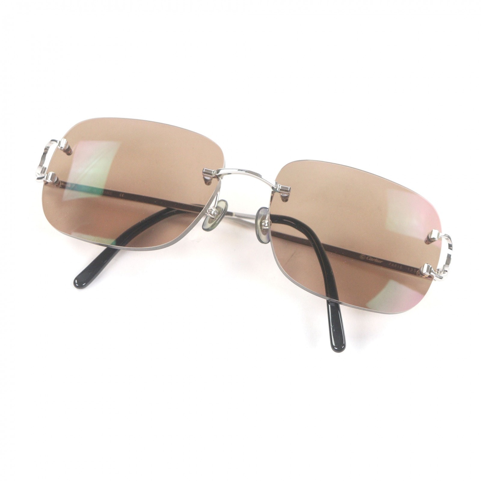 美品 カルティエ サングラス シルバー メンズ □17