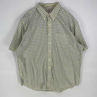 古着 ブルックスブラザーズ Brooks Brothers 半袖シャツ ボタンダウン 346 胸ポケット XL イエロー系 チェック メンズ