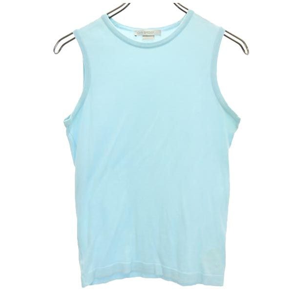 JOHN SMEDLEY ジョンスメドレー ノースリーブ ニット カットソー S ブルー系