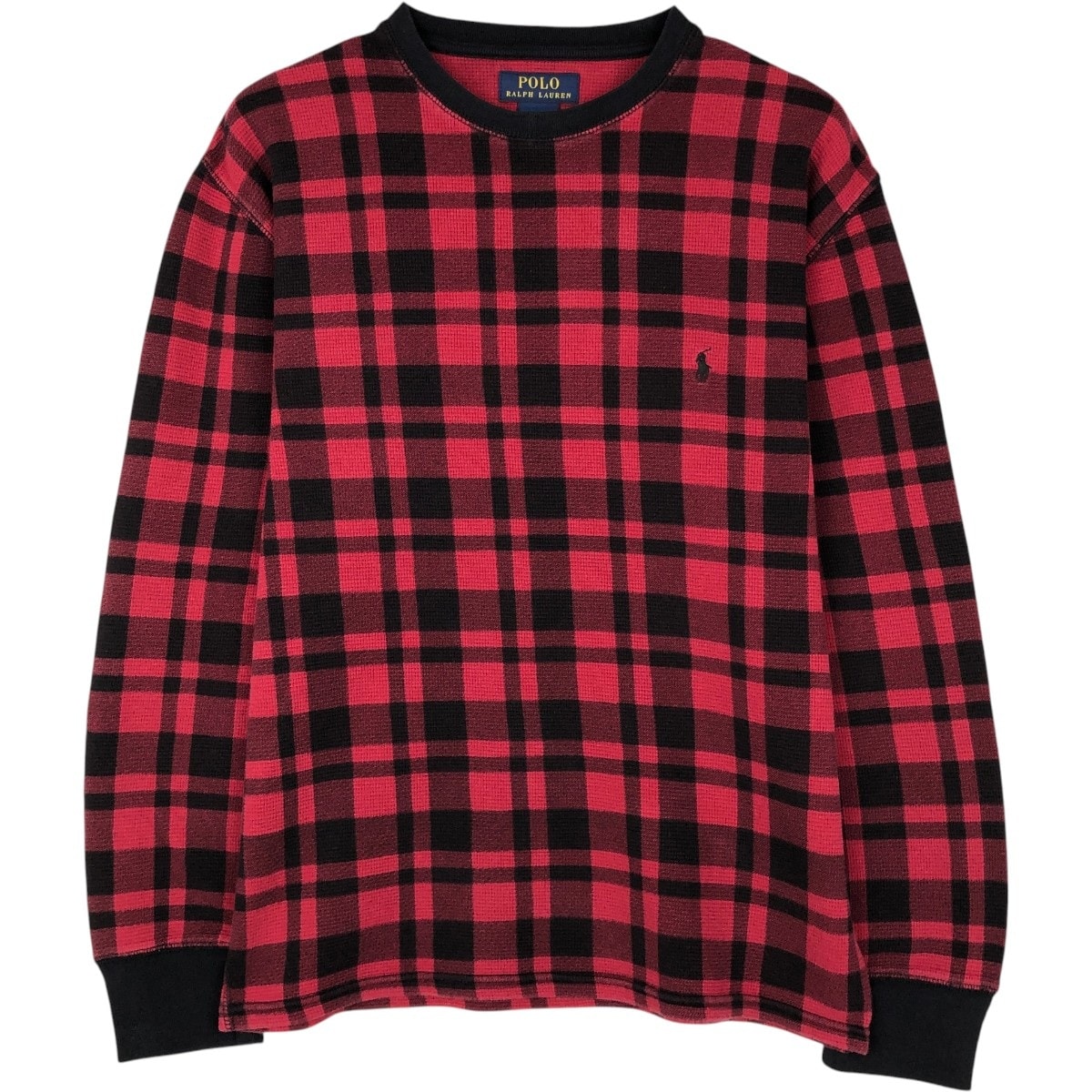 古着 ラルフローレン Ralph Lauren POLO RALPH LAUREN チェック柄 サーマルロングTシャツ メンズL相当/eaa660276