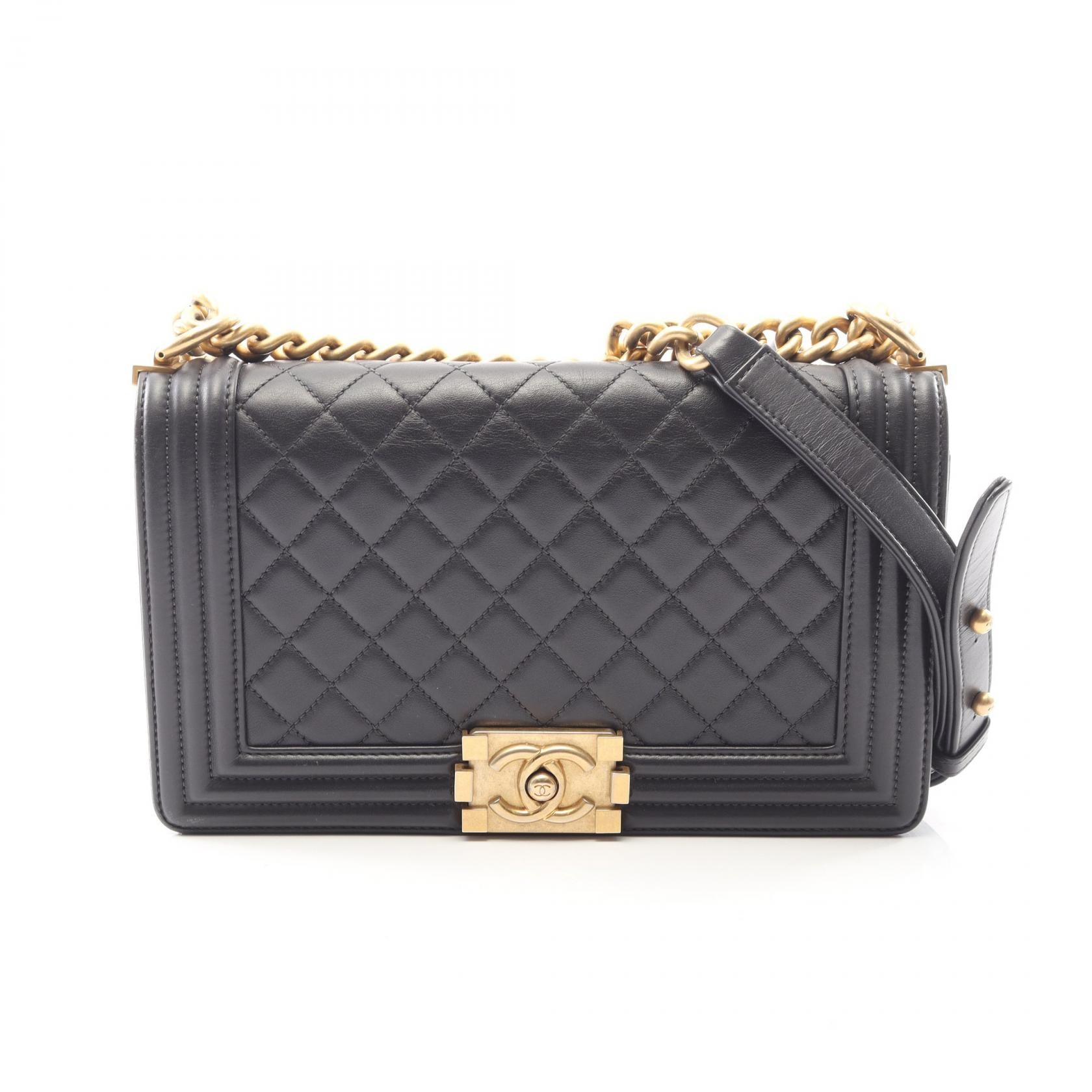 シャネル CHANEL ボーイシャネル ショルダーバッグ バッグ ラムスキン(羊革) レディース グレー系 A67086 【中古】