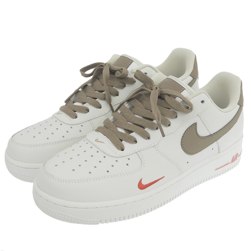 ナイキ 新品同様 AIR FORCE1 Premium レザー スニーカー シューズ メンズ ブラウン×レッド 28cm 808788-996 20年製 10(US)