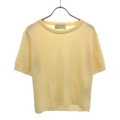 JOHN SMEDLEY ジョンスメドレー 英国製 ウール100% 半袖 セーター SML イエロー系 ニット