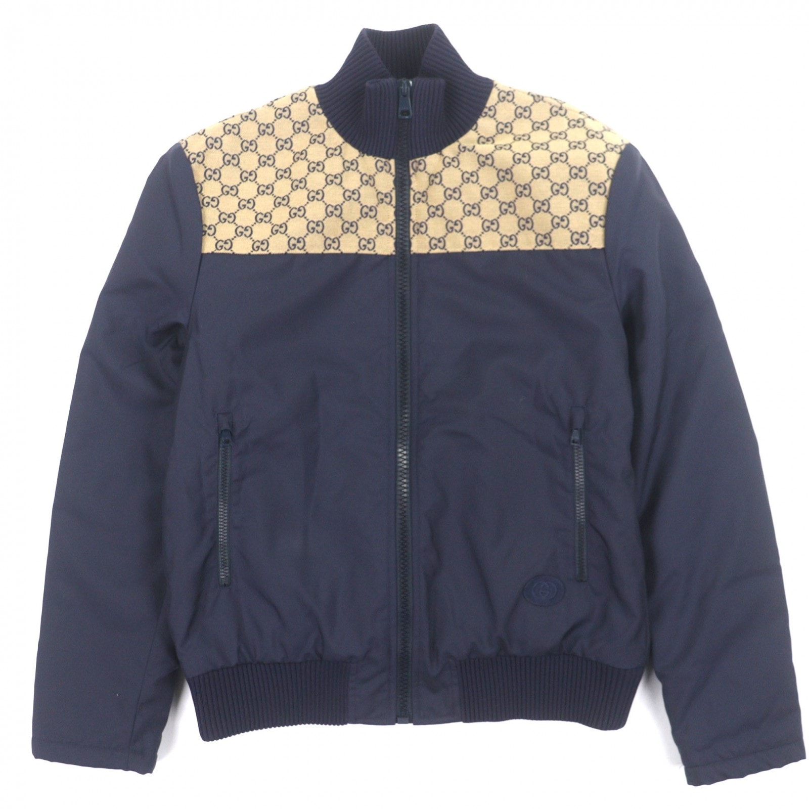 美品 グッチ ジャケット ネイビー メンズ 50 770762