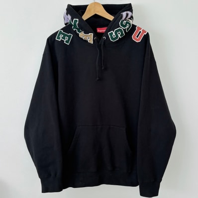 Supreme Scattered Applique Hooded Sweatshirt "Black"