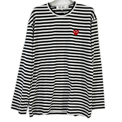 プレイコムデギャルソン ボーダー クルーネック ロングTシャツ XXL