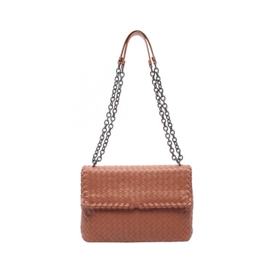 ボッテガヴェネタ BOTTEGA VENETA オリンピア イントレチャート ショルダーバッグ バッグ ラムスキン(羊革) レディース ブラウン系 【中古】