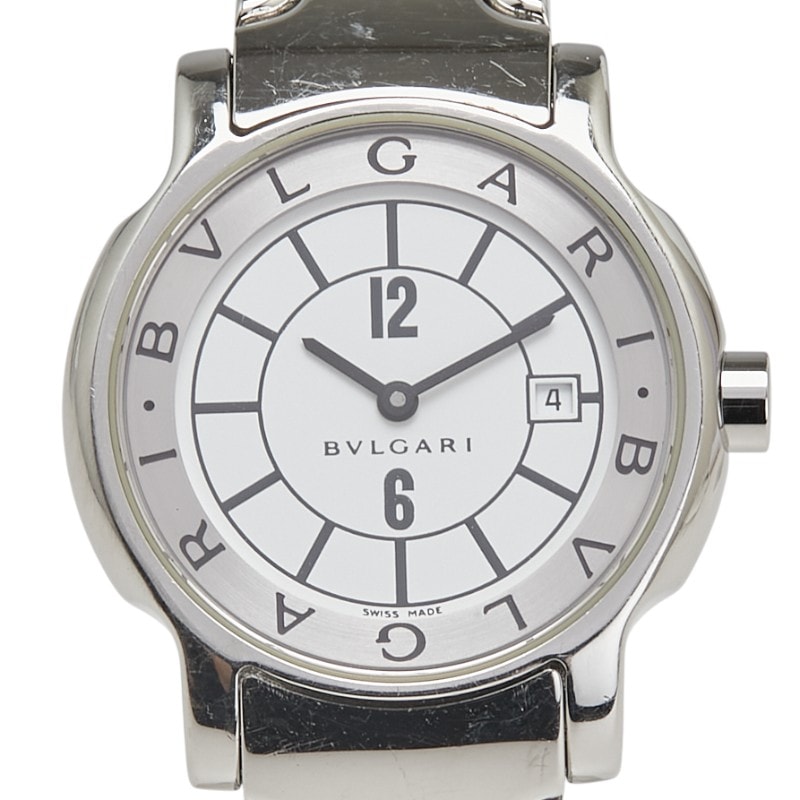 ブルガリ ソロテンポ 腕時計 ST29S クオーツ ホワイト文字盤 ステンレススチール レディース BVLGARI 【中古】