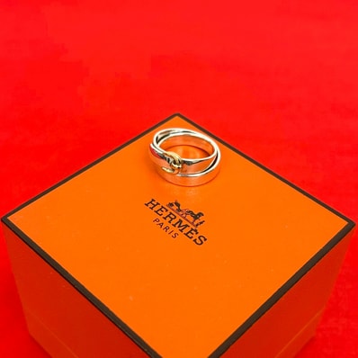 HERMES エルメス ダブル トゥルー リング シルバー925 K18ゴールド リング・指輪 8号 シルバー
70579