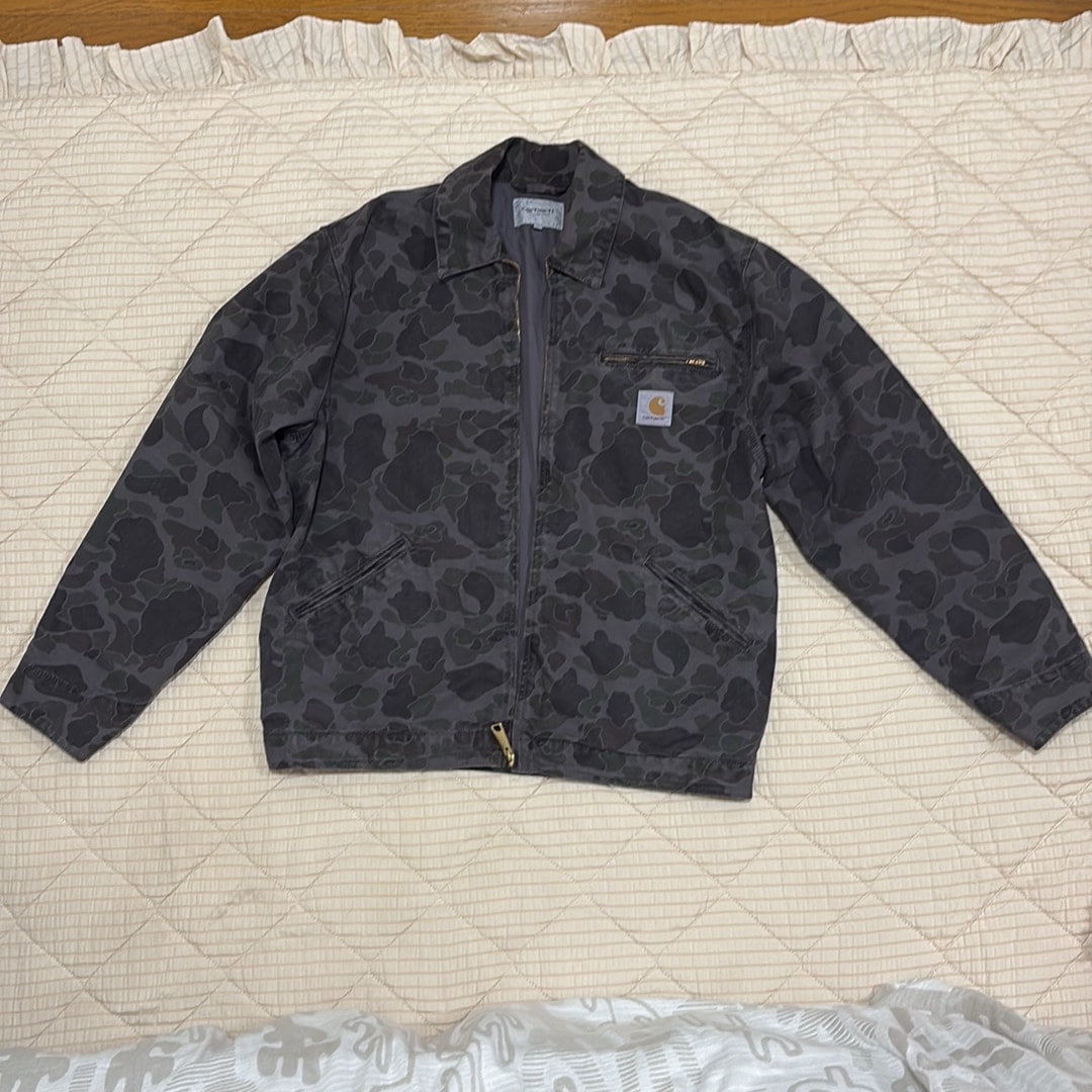 Carhartt WIP Duck Detroit Jacket "Camo Duck,Green/Graphite(Garment Dyed)"