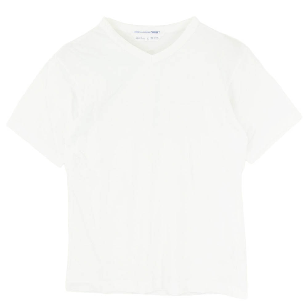 COMME des GARCONS コムデギャルソン SHIRT S11142 Vネック 半袖カットソー Tシャツ ホワイト系 S【中古】