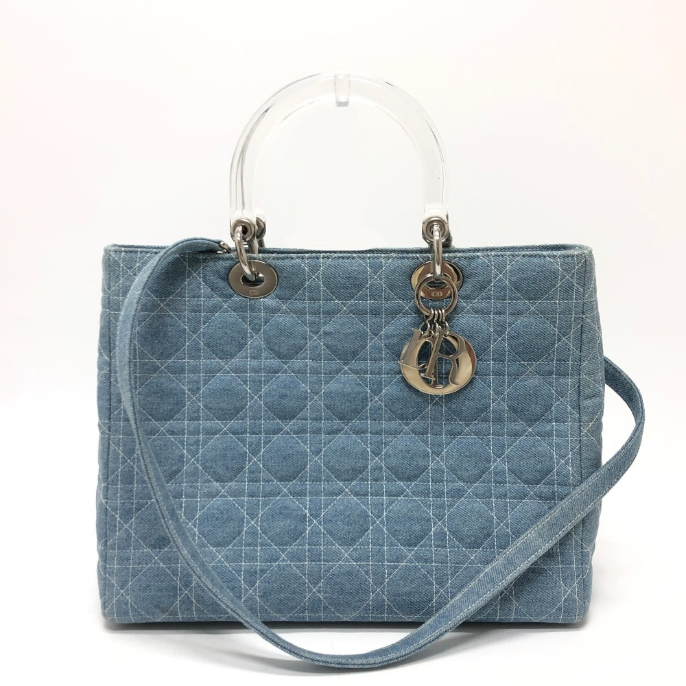 ディオール Dior レディディオール ミディアム カナージュ カバン 2WAYバッグ ショルダーバッグ バッグトートバッグ ハンドバッグ キャンバス ブルー