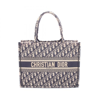 ディオール Dior BOOK TOTE ブックトート ミディアム トートバッグ バッグ キャンバス レディース ネイビー系 / ベージュ系 M1296ZRIW_M828 【中古】
