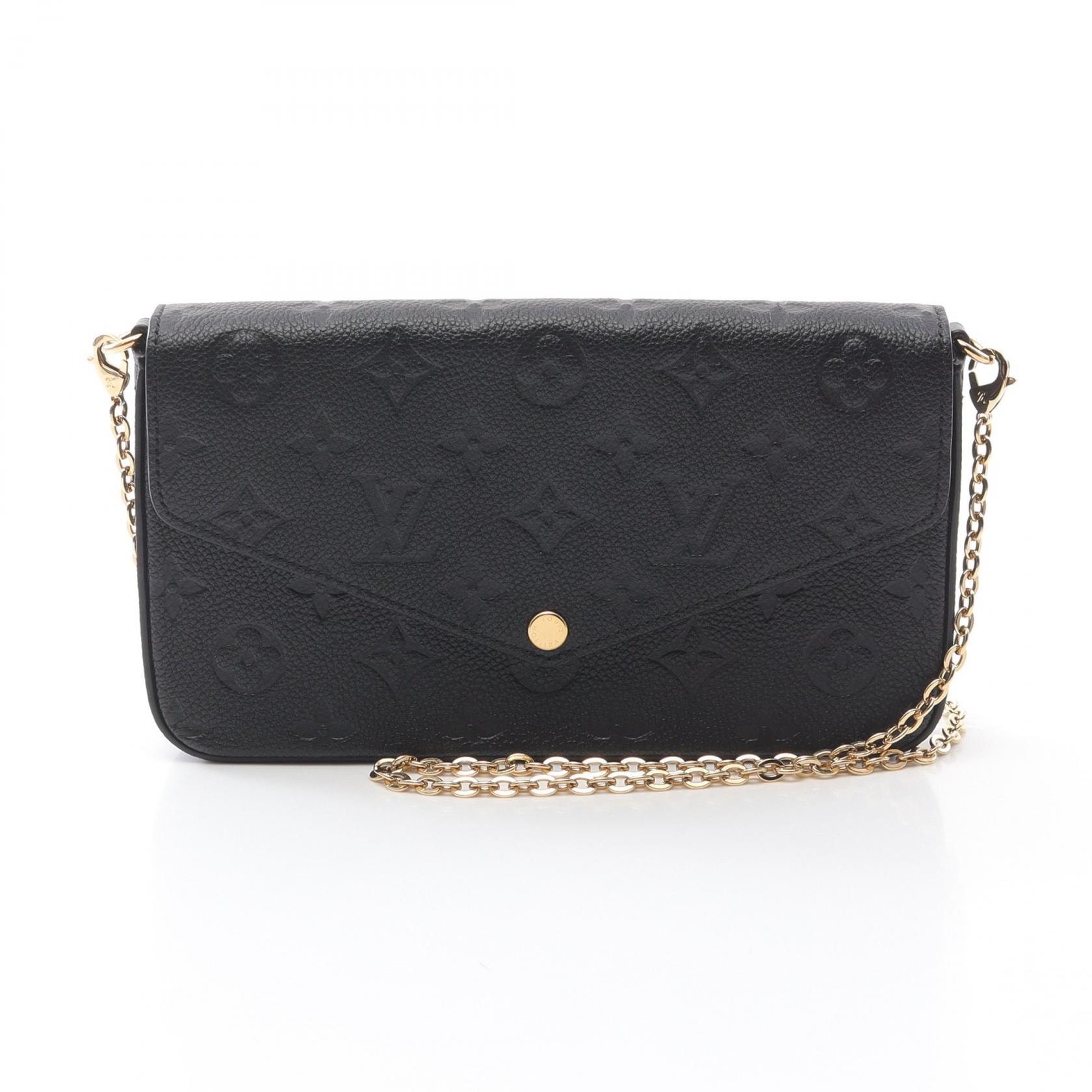 ルイ・ヴィトン LOUIS VUITTON ポシェット フェリシー ショルダーバッグ バッグ レザー モノグラム・アンプラント ノワール レディース ブラック系 M82477 【中古】