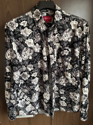 Supreme Digi Floral Corduroy Shirt "Black"