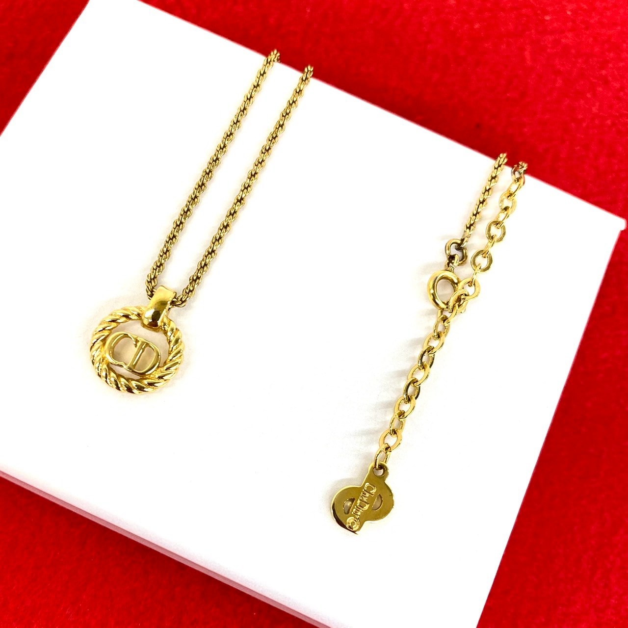 Christian Dior ディオール CD ロゴ ネックレス GP ネックレス ゴールド
633-7