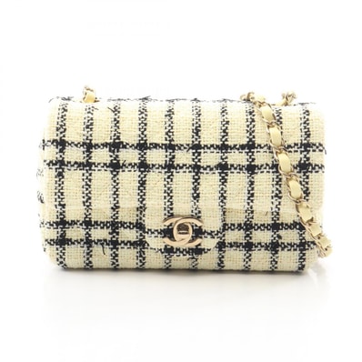 シャネル CHANEL ミニマトラッセ20 ショルダーバッグ バッグ ファブリック レディース アイボリー系 / ブラック系 【中古】