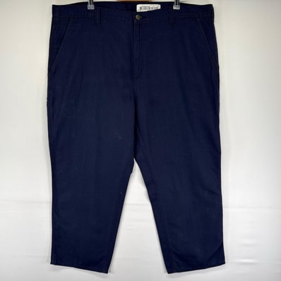 古着 カーハート Carhartt ダック パンツ ワンポイントロゴ キャンバス 大きいサイズ ジッパーフライ W44 L28 ネイビー系 メンズ