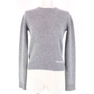 美品 プラダ
ニット グレー レディース 38 P24M2H