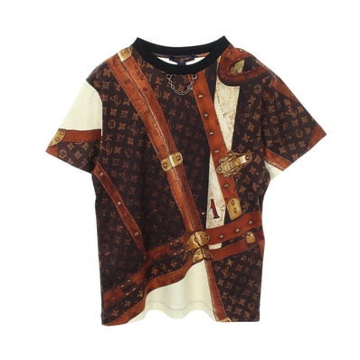 ルイ・ヴィトン LOUIS VUITTON LVトランク 半袖Tシャツ 衣料品 トップス コットン レディース ブラウン系 / マルチカラー 【中古】