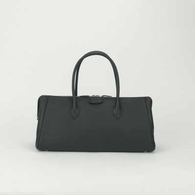 エルメス HERMES パリボンベイ40 パリボンベイ 40 バッグ ボストンバッグ エプソン ノワール Noir ブラック Black 黒 シルバー金具 ハンドバッグ ヴォーエプソン