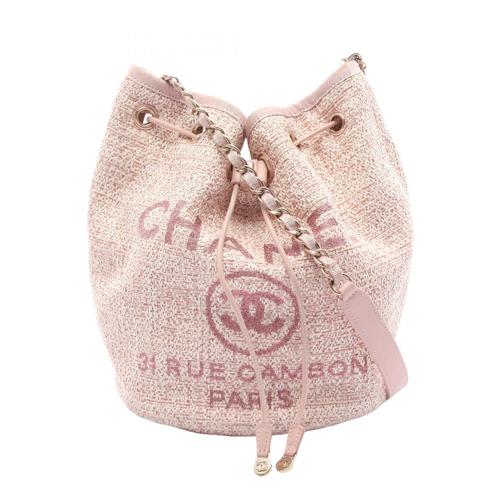 シャネル CHANEL ドーヴィル ショルダーバッグ バッグ レザー ストロー レディース ピンク系 A57536 【中古】