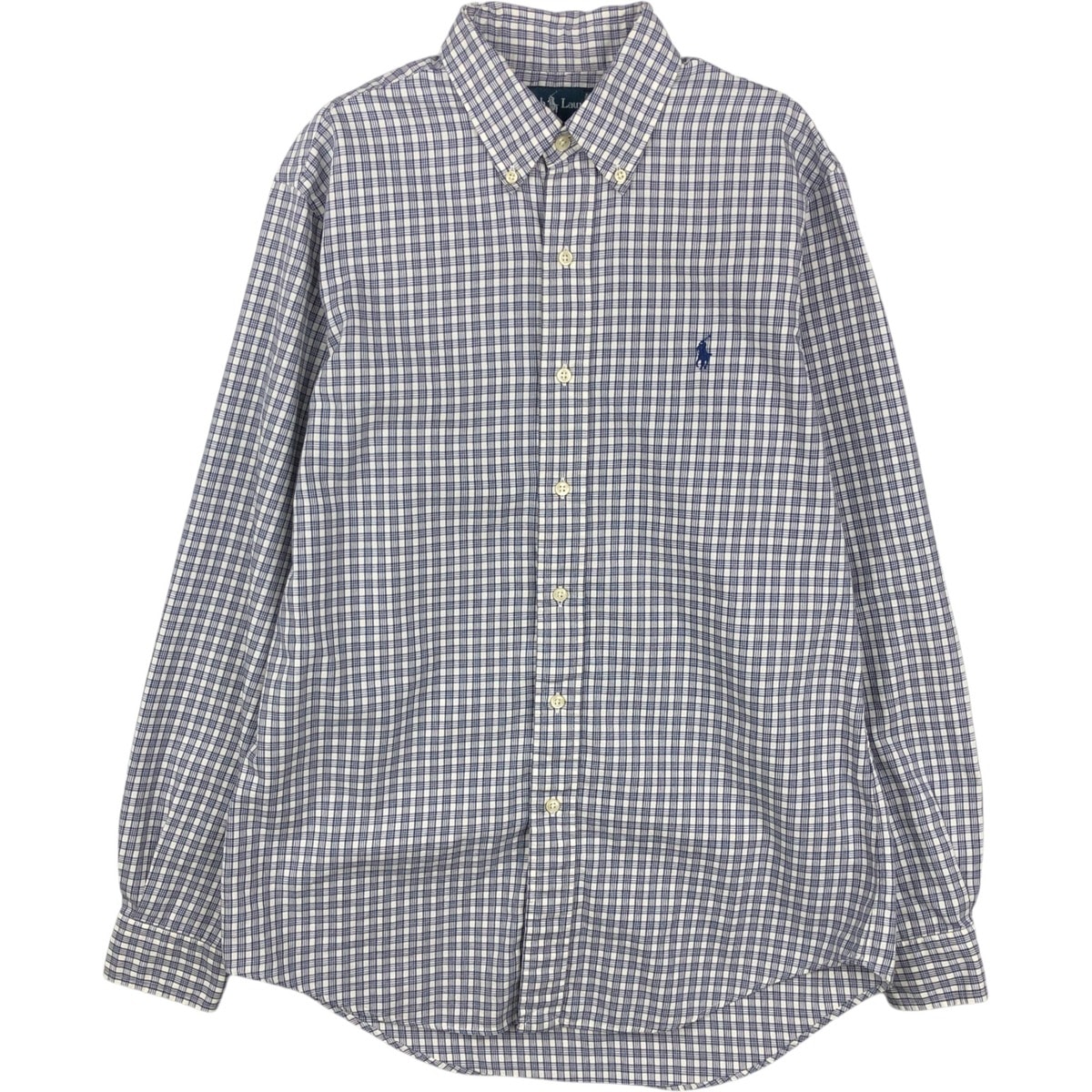 古着 ラルフローレン Ralph Lauren CUSTOM FIT 長袖 ボタンダウンチェックシャツ メンズM相当/eaa621229