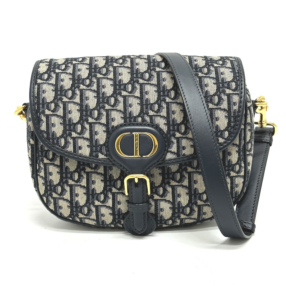 ディオール Dior CD カナージュ カロ チェーン ショルダーバッグ レザー グレー