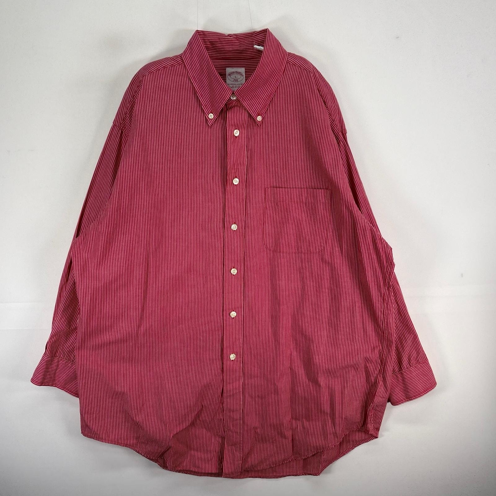 古着 ブルックスブラザーズ Brooks Brothers 長袖シャツ ボタンダウン 346 L レッド系 ストライプ メンズ