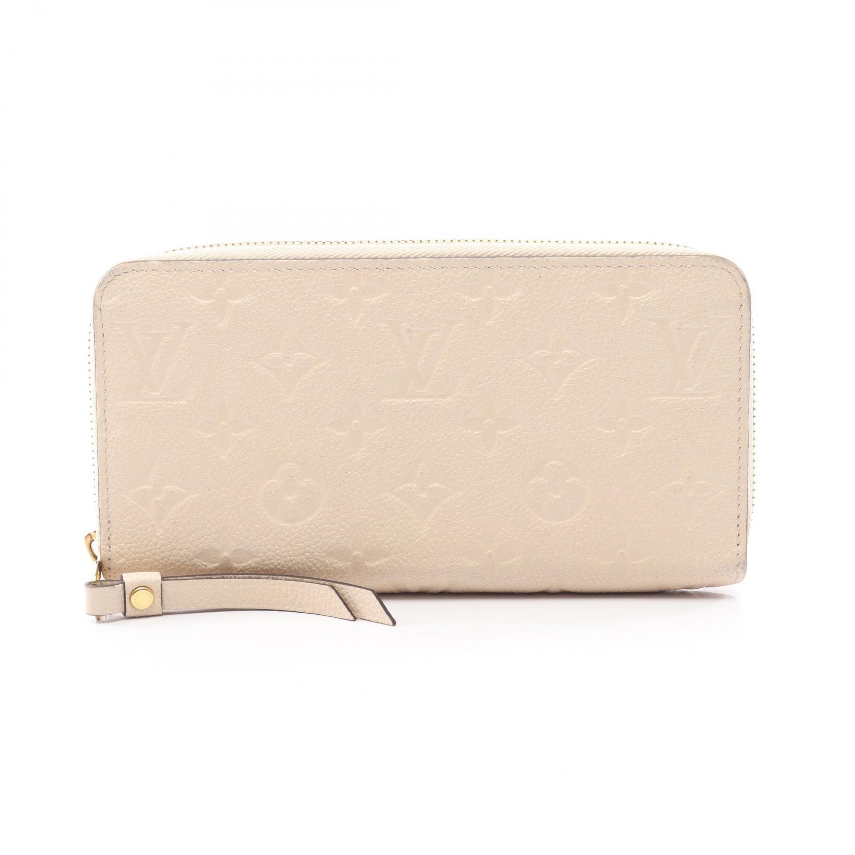 ルイ・ヴィトン LOUIS VUITTON ジッピーウォレット モノグラムアンプラント クレーム ラウンド長財布 財布 レザー レディース アイボリー系 M82212 【中古】