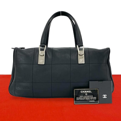 CHANEL シャネル チョコバー ココマーク レザー ハンドバッグ ブラック
182-2
